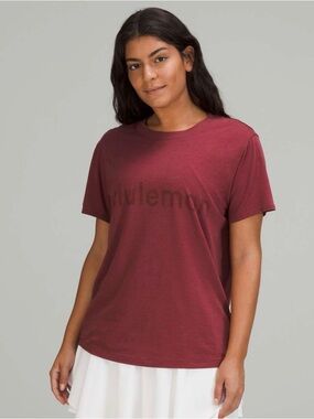lululemon athletica Short Sleeve Crew Tee in Wine